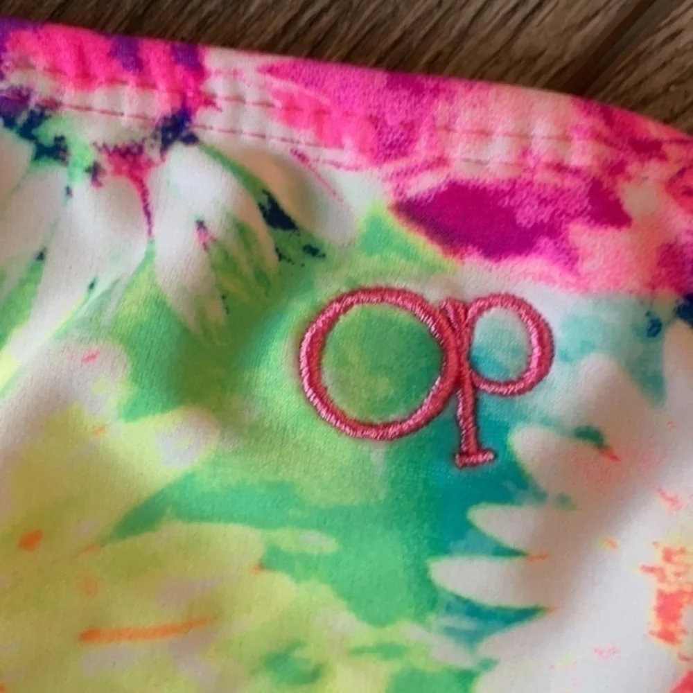 OP swim bikini bottom color splash neon size 14 girls